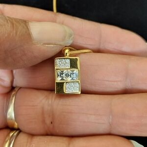 Vintage Butler Crystal Pendant on Gold-tone Chain